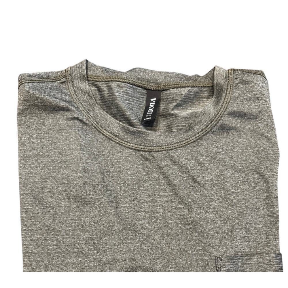 Vuori Tradewind Performance Tee Men’s Small Gray Green Heather Pocket T-Shirt - Picture 3 of 3